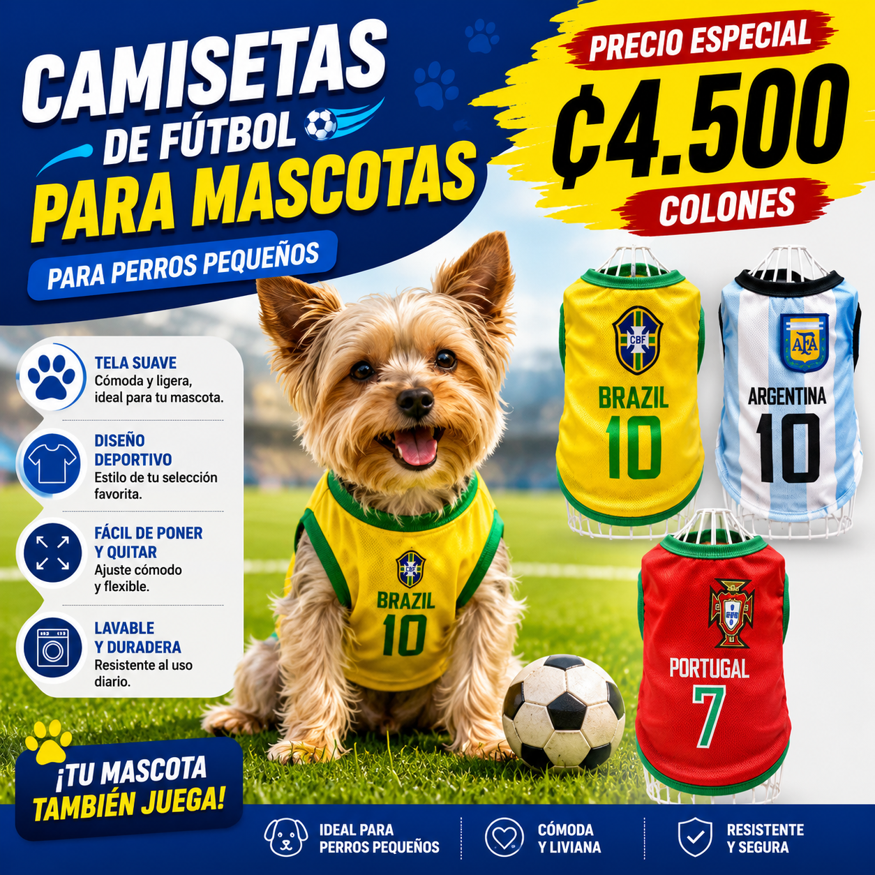 🐶🇧🇷 Camiseta para Mascota Brasil #10