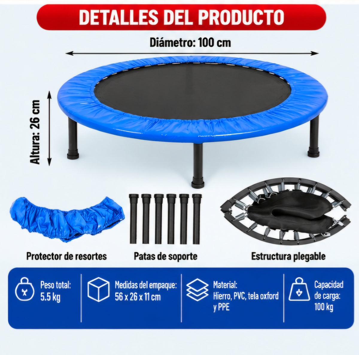 🔥 TRAMPOLÍN DE EJERCICIO 38in – ₡29.990 🔥