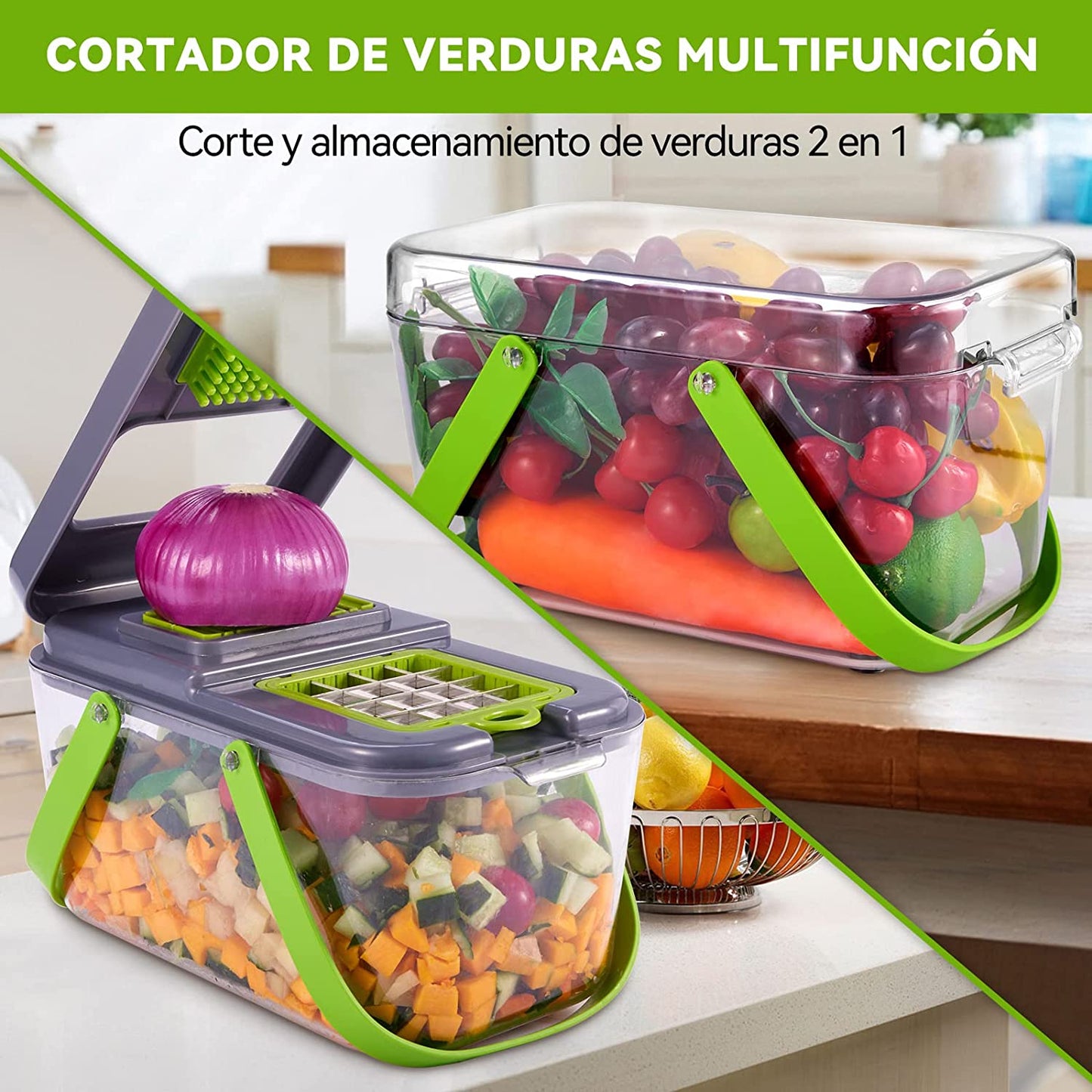 Cortador de verduras multifuncional 22 en 1