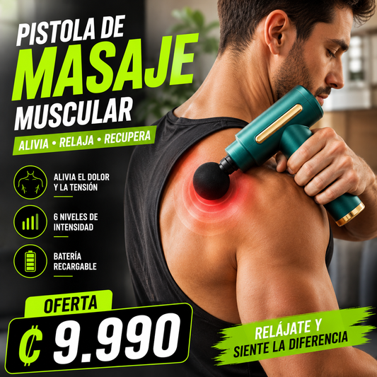 💪 Pistola de Masaje Muscular | Incluye Maletín