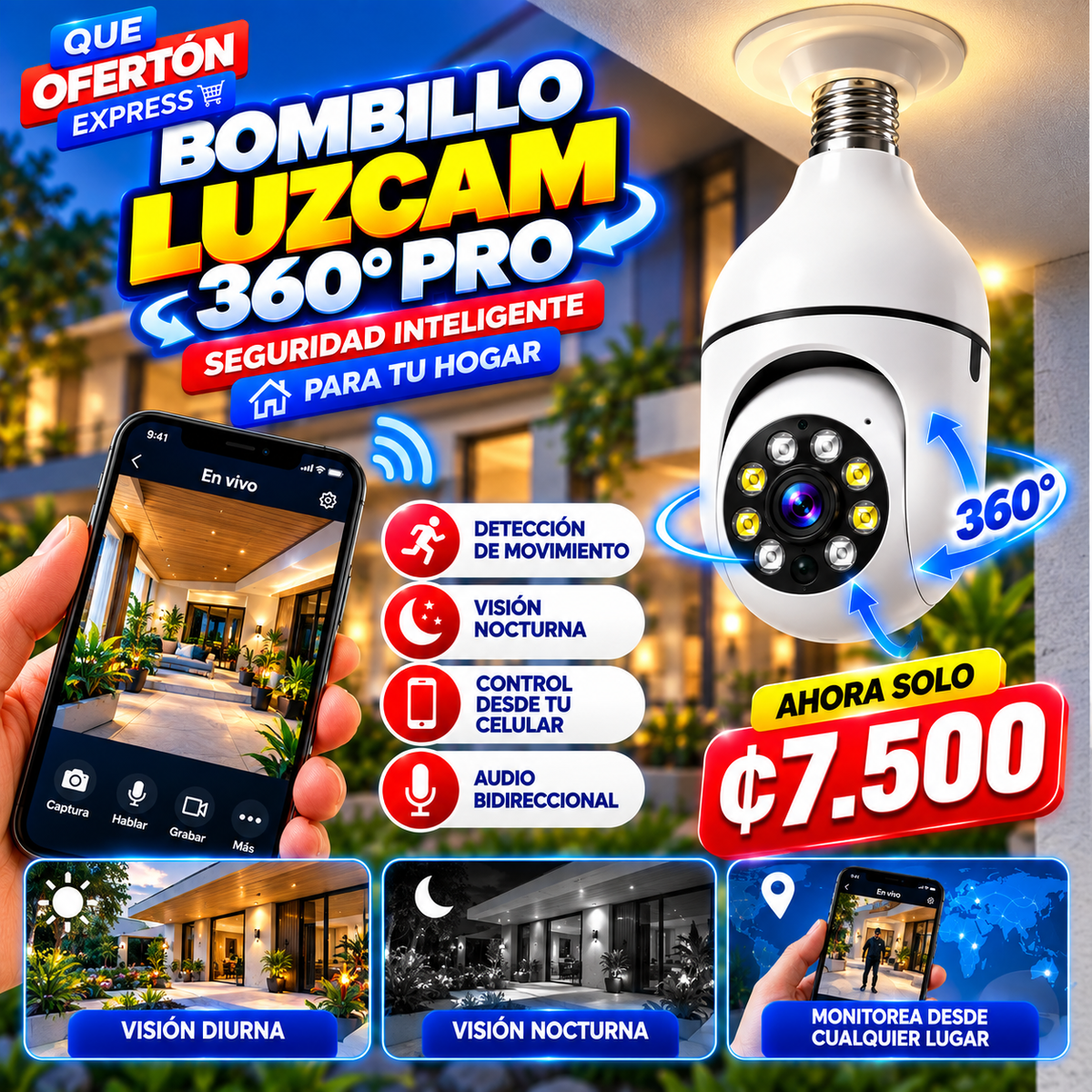 CAMARA BOMBILLO ROBÓTICA 360 VisionPro™