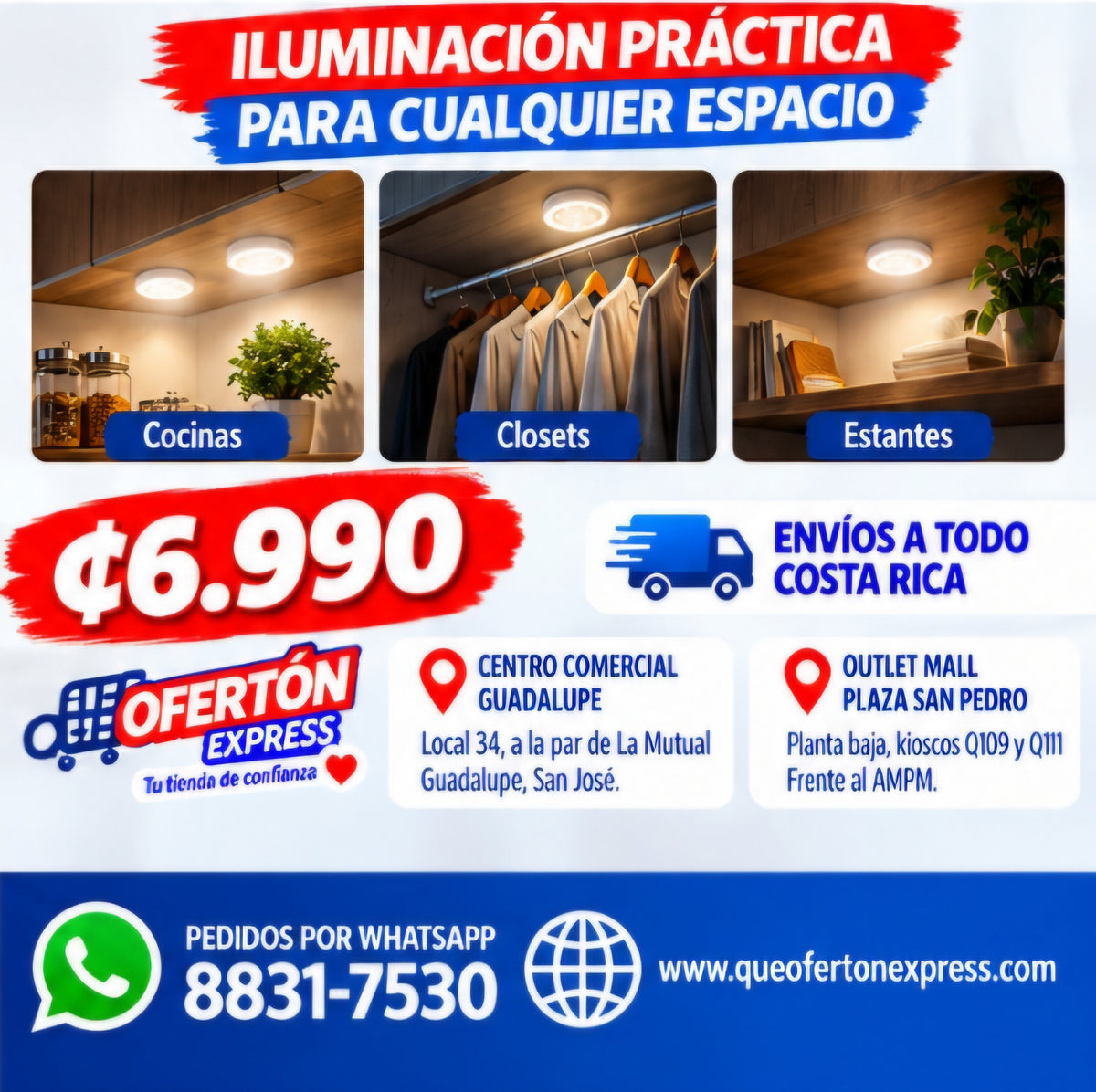 💡 SET DE 3 LUCES LED CON CONTROL REMOTO