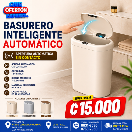 🗑️ Basurero Inteligente Automático – 12.5 Litros 🗑️