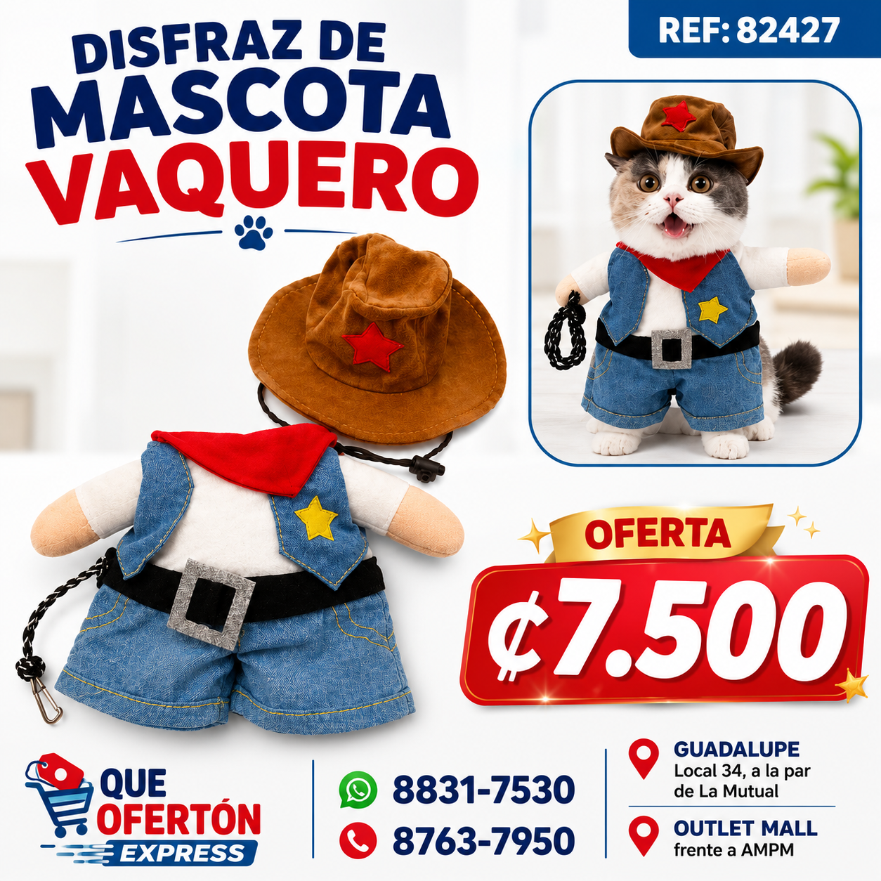 🤠🐾 Disfraz de Mascota Vaquero