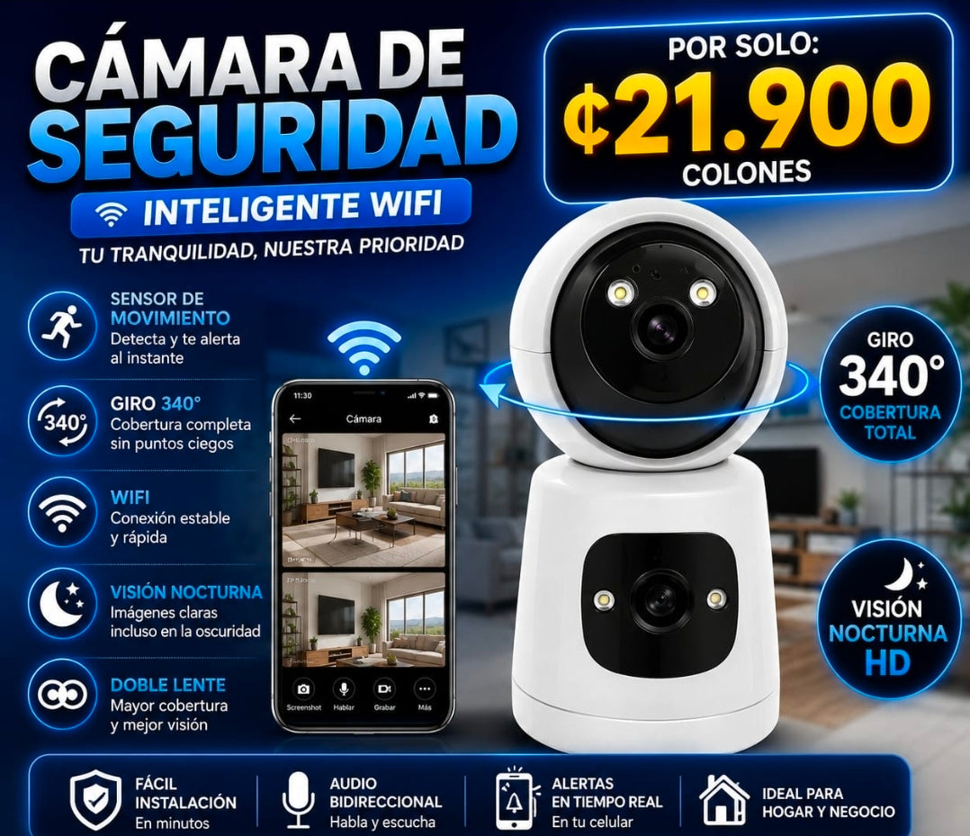 📹✨ CÁMARA WIFI ¡PROTEGE TU HOGAR CON TECNOLOGÍA INTELIGENTE! ✨📹