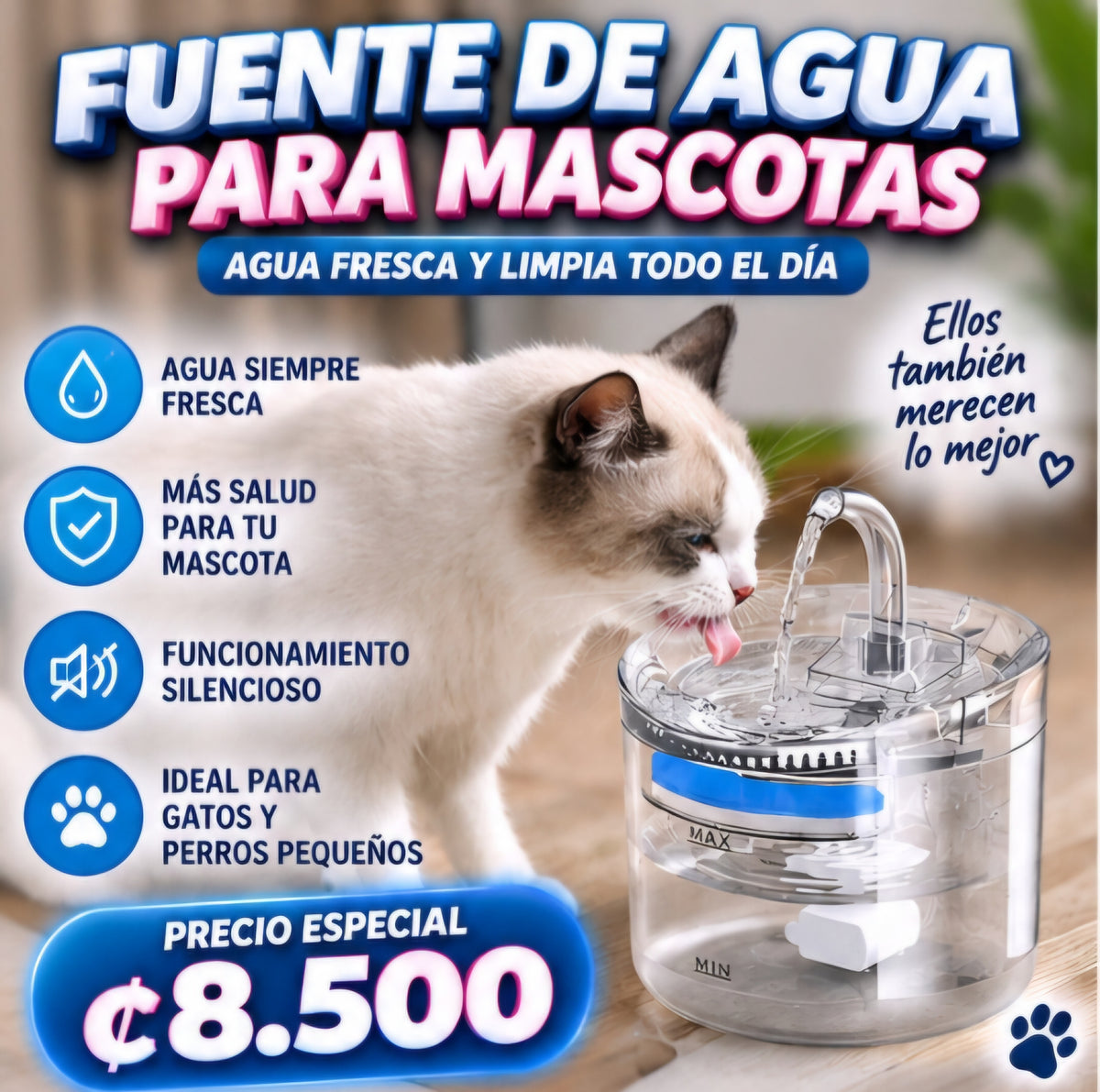 🐾 FUENTE DE AGUA PARA MASCOTAS 💧