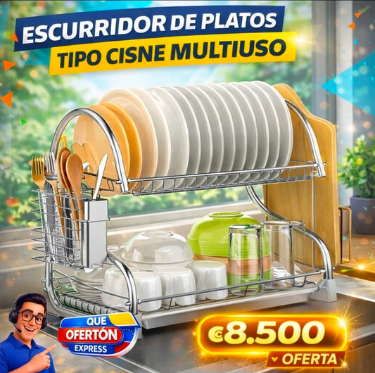 🦢✨ Escurridor de Platos Tipo Cisne Multiuso ✨🦢