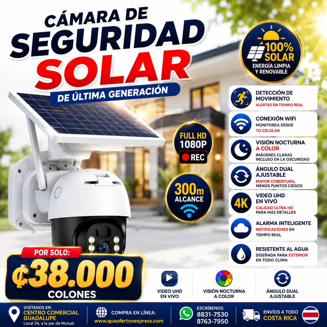 🔒☀️ Cámara de Seguridad Solar 4K SO33 📹🏡