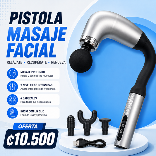 💆 Pistola de Masaje Facial | Masaje Profundo | Recargable