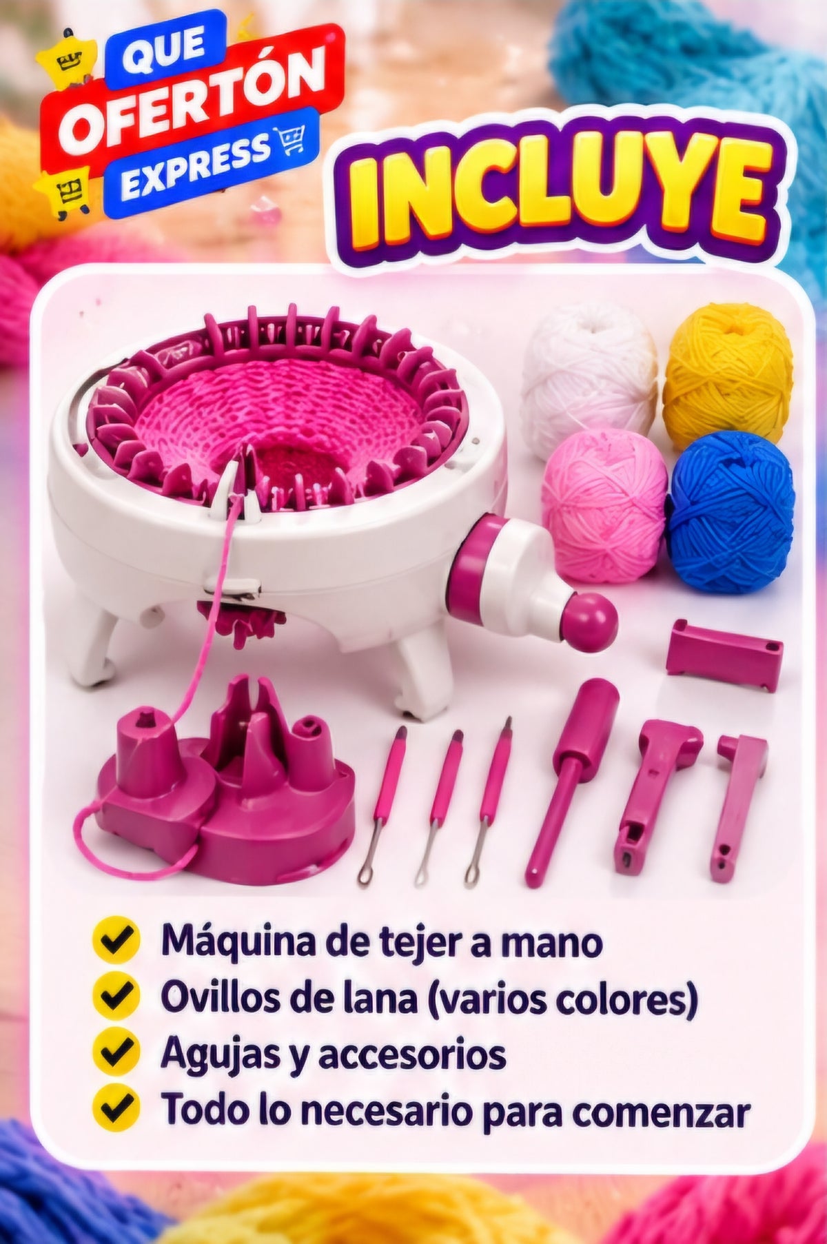 🧶 MÁQUINA DE TEJER A MANO DIY