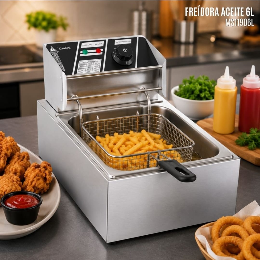 🍟 Freidora Eléctrica de Aceite 6 Litros – 1700W
