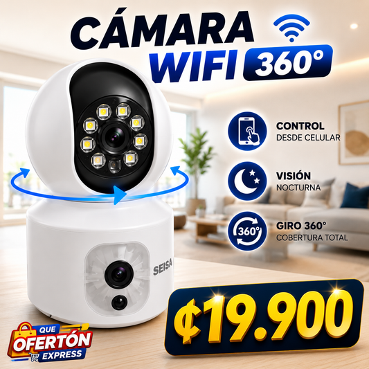 📹🔥CÁMARA WIFI DOBLE LENTE ¡SEGURIDAD INTELIGENTE PARA TU HOGAR Y NEGOCIO! 🔥📹