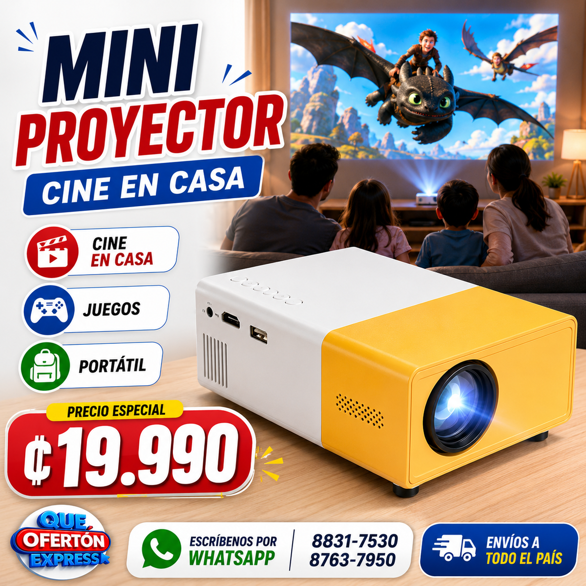 YG300 Mini Proyector LED A1 - Teatro portátil Cine Entretenimiento