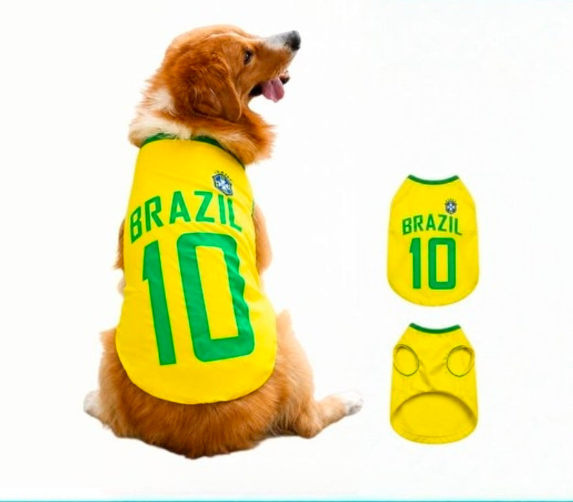 🐶🇧🇷 Camiseta para Mascota Brasil #10