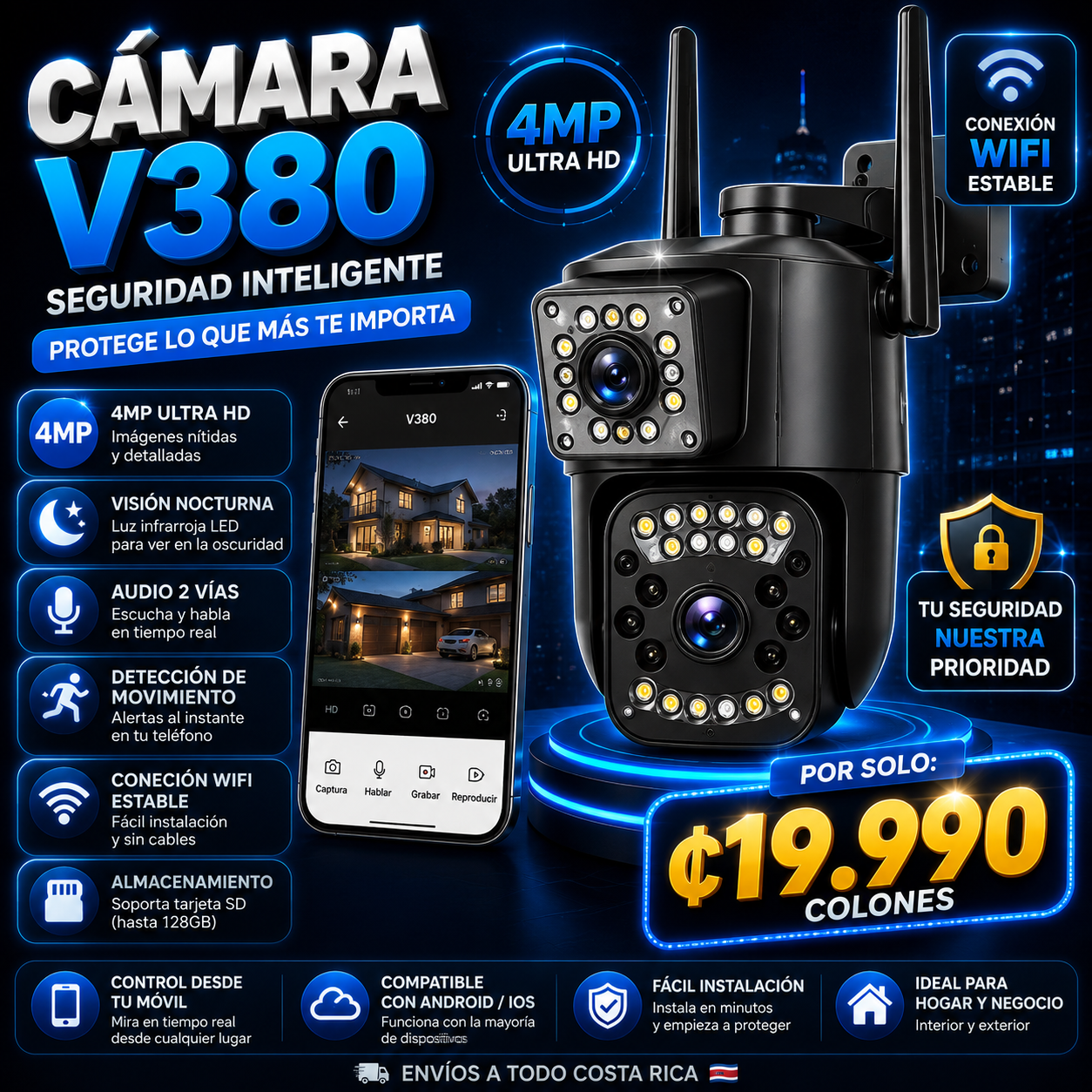 Cámara V380 4MP Ultra HD