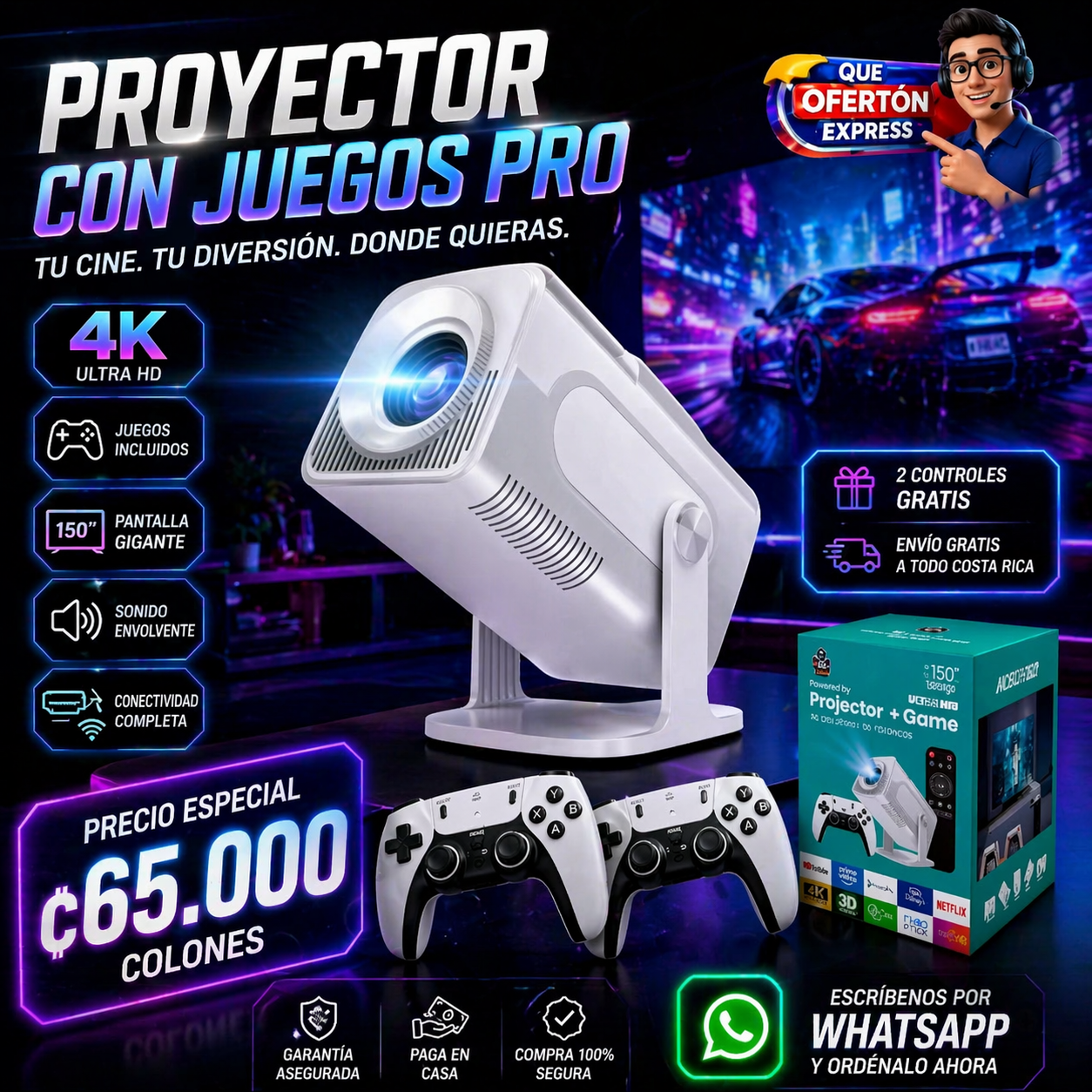 PROYECTOR CON JUEGOS HCS350 PRO