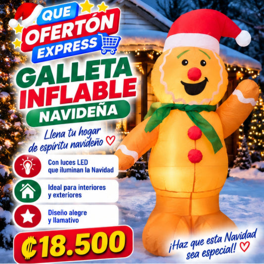 🎅🧸 SANTA INFLABLE CON OSITO NAVIDEÑO 🎄✨