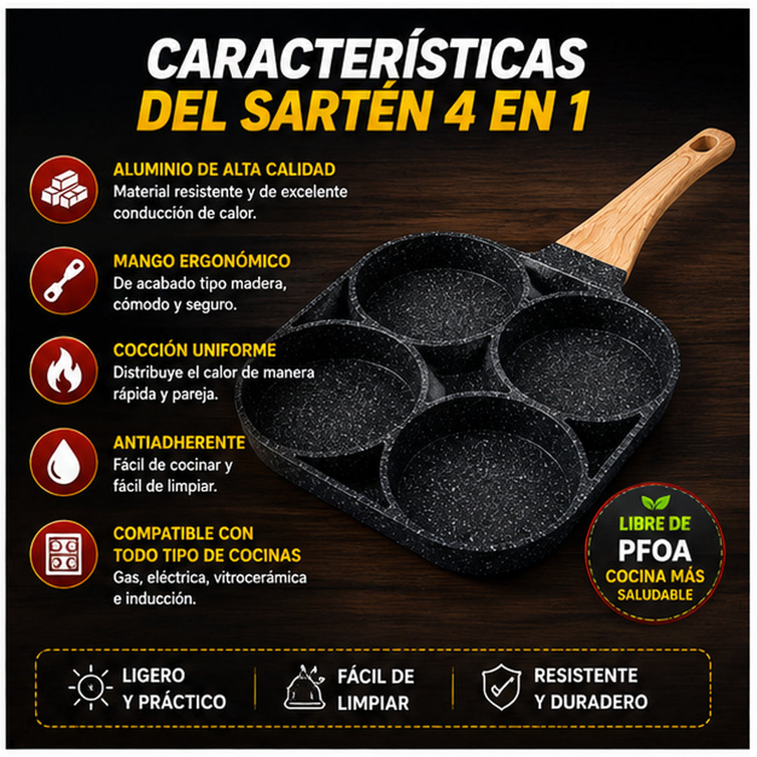 🍳🔥 SARTÉN 4 EN 1 PARA CREPES Y HUEVOS 🔥🍳