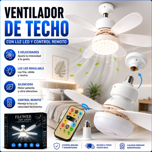 💡 Ventilador de Techo con Luz LED y Control Remoto 🌬️💡