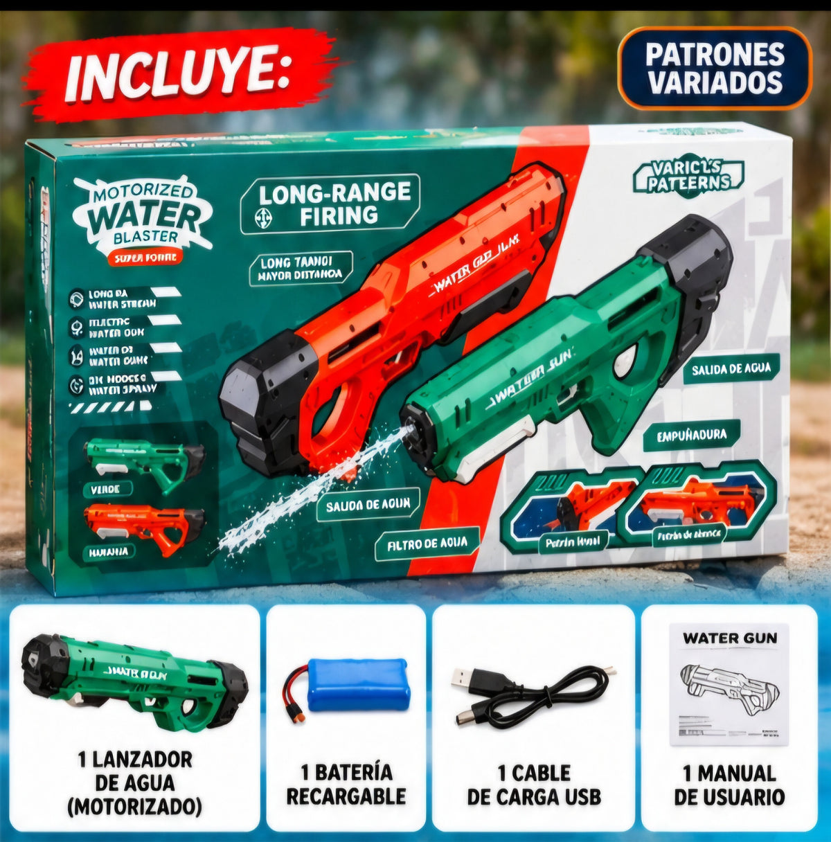 💦 LANZADOR DE AGUA MOTORIZADO 🔫⚡