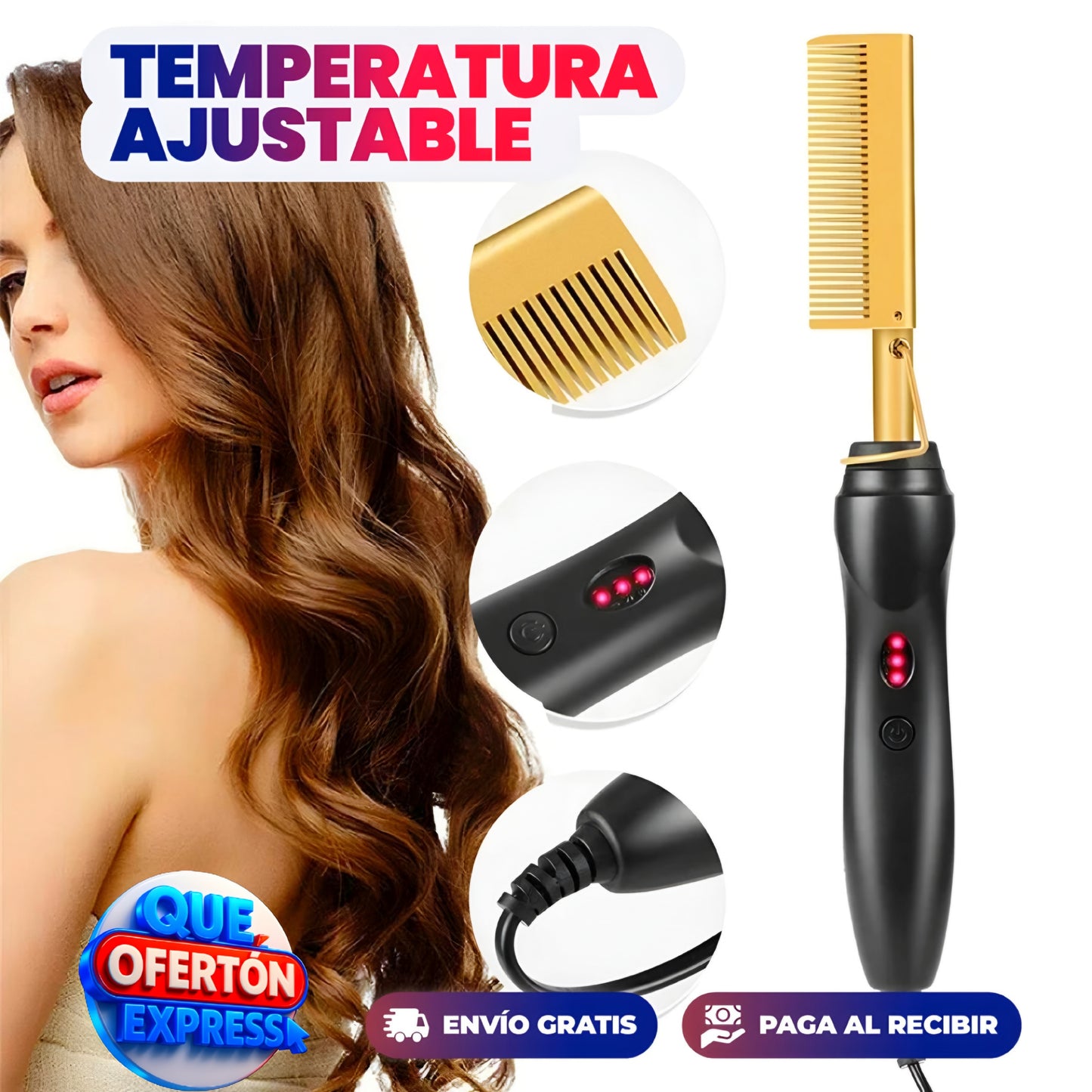 PEINE ELÉCTRICO ALISADOR PARA EL CABELLO