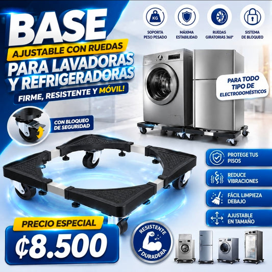 💪 Base rodines ajustable con ruedas 360° súper resistente