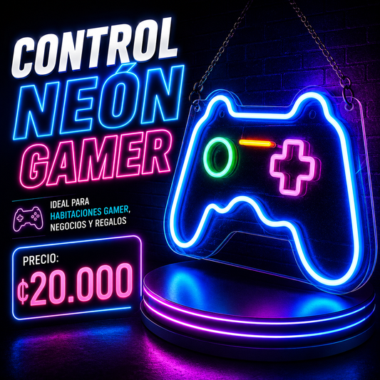 🎮 Aviso Luminoso Control Neón Gamer LED USB – Decoración para Habitación Gamer