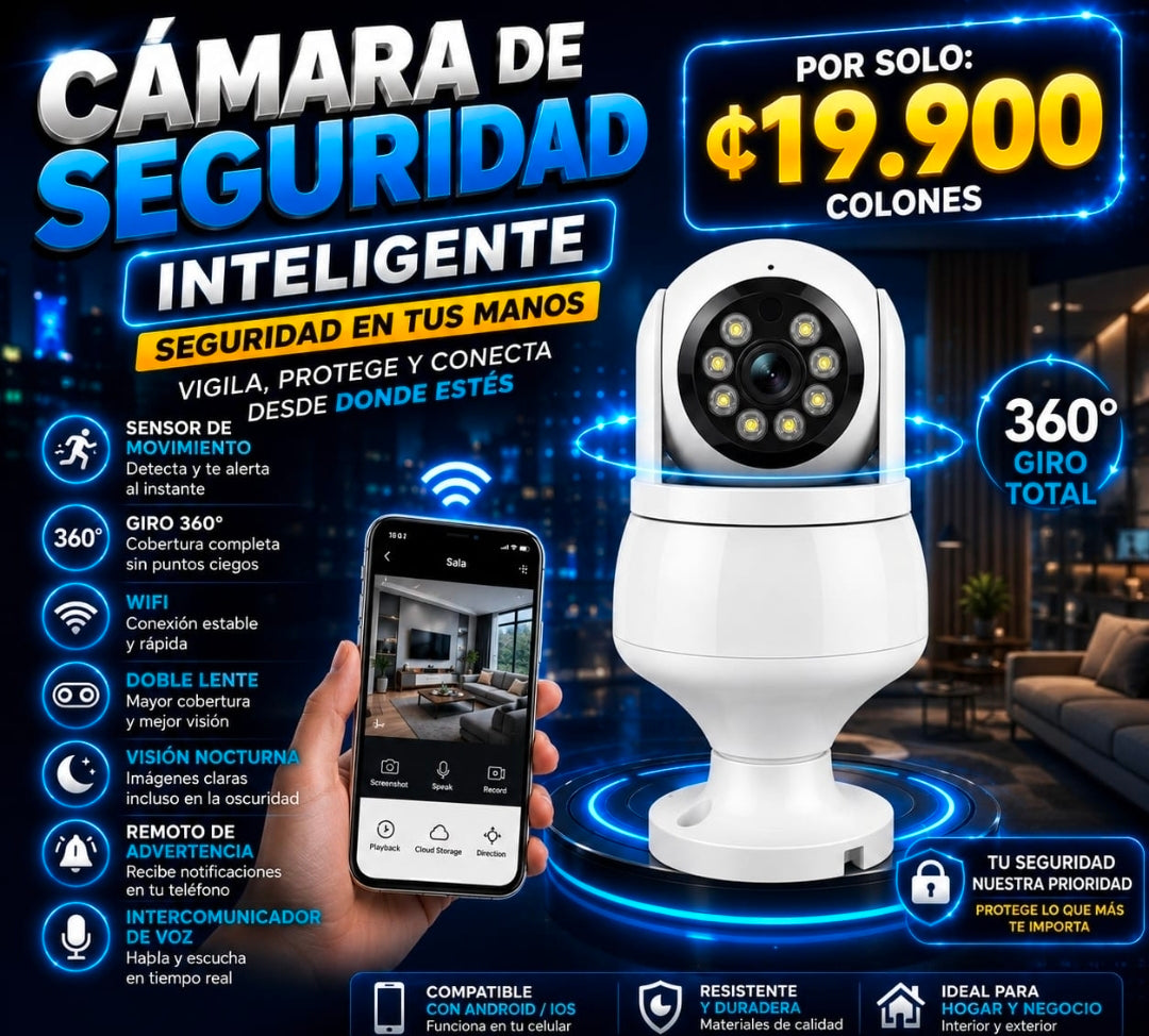 📹✨CÁMARA WIFI ¡PROTEGE TU HOGAR CON TECNOLOGÍA INTELIGENTE! ✨📹