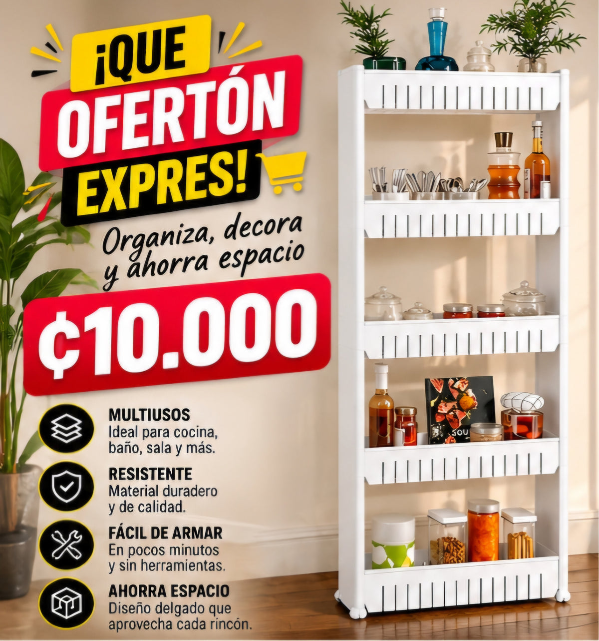 🧺✨ ORGANIZADOR MULTIUSO DE 5 NIVELES ✨🧺