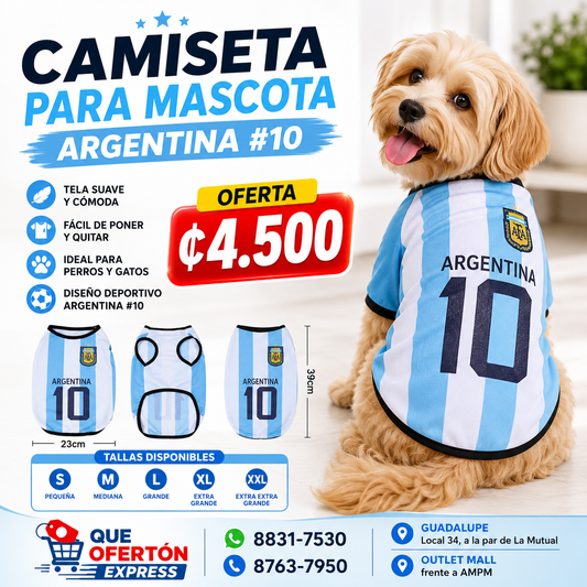 🐶🇦🇷 Camiseta para Mascota Argentina #10