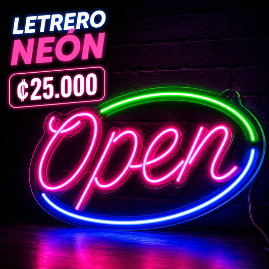 📢 LETRERO NEÓN OPEN LED ✨