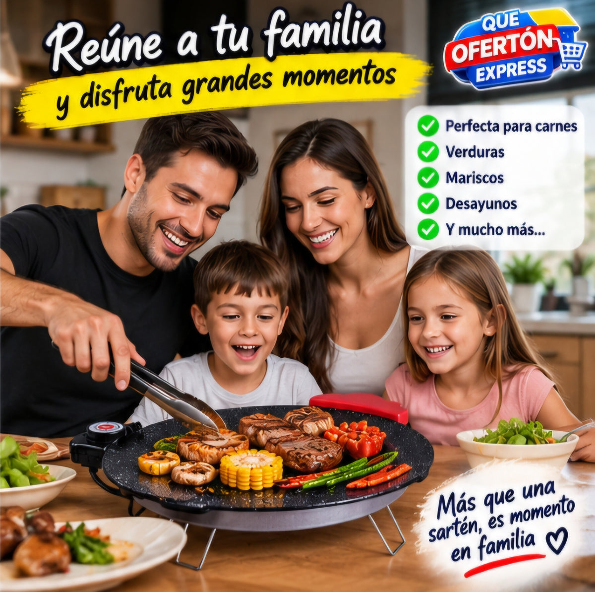 Sartén parrilla antiadherente plancha redonda coreana sin humo