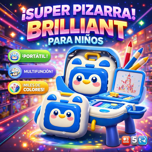 🎨✨ PIZARRA INFANTIL PORTÁTIL BRILLIANT – REF: 18 ✨🐧