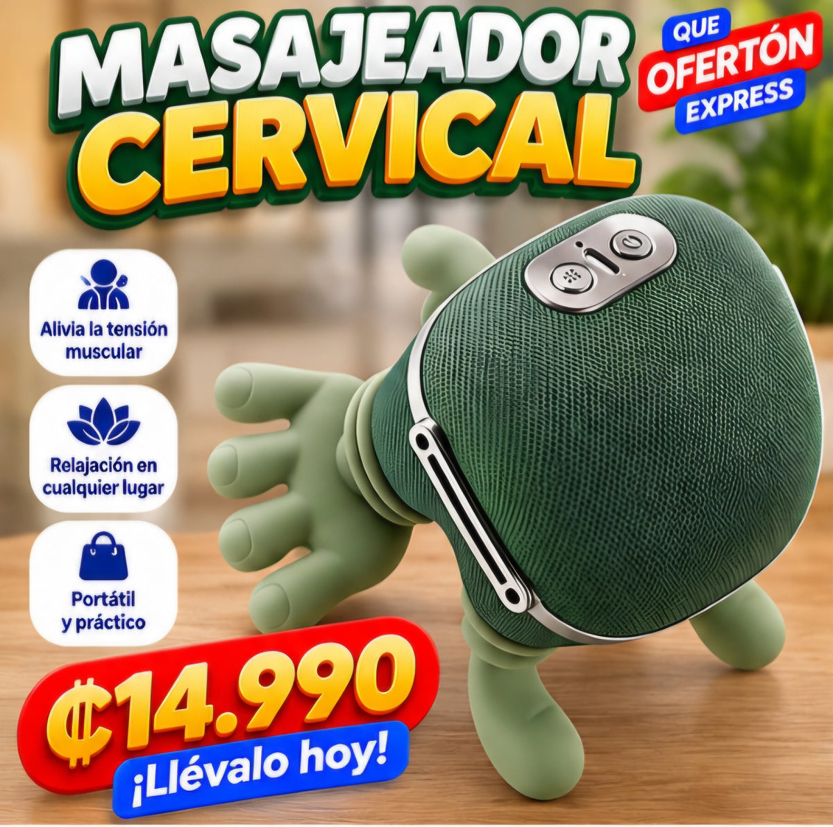 💆‍♀️✨ MASAJEADOR CERVICAL PORTÁTIL