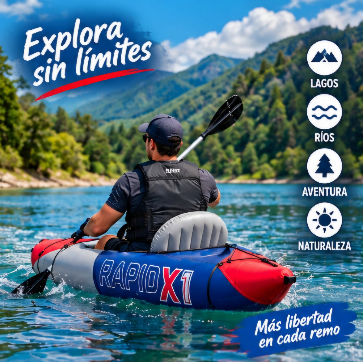 🚣‍♂️🌊 KAYAK INFLABLE HYDRO FORCE RAPID X1