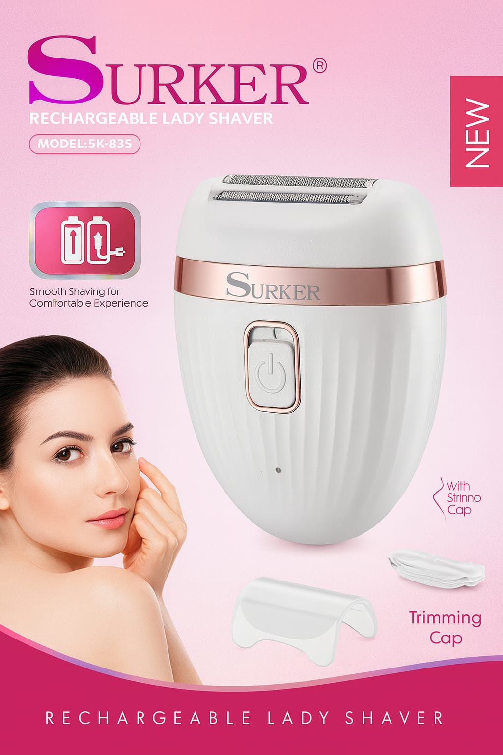 🌸 Rasuradora Recargable Surker – Suavidad y Comodidad en Cada Uso 🌸