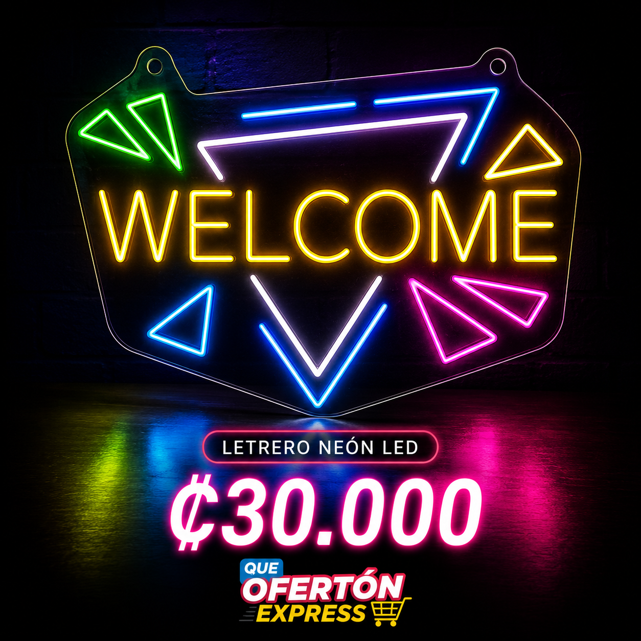 ✨ LETRERO NEÓN LED WELCOME