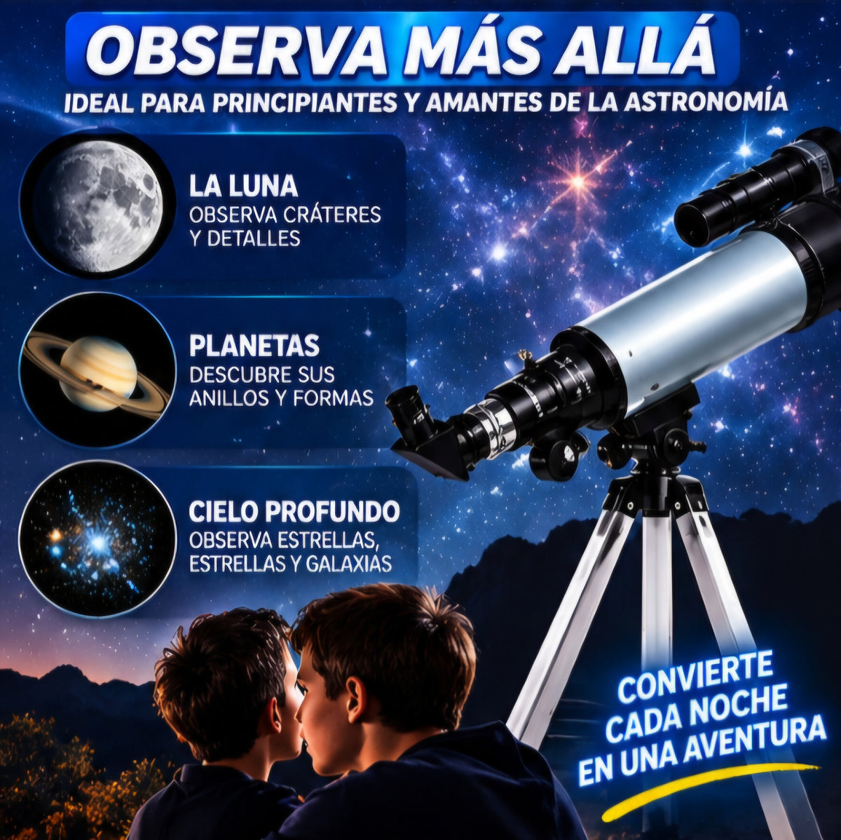 🔭 TELESCOPIO ASTRONÓMICO F36050