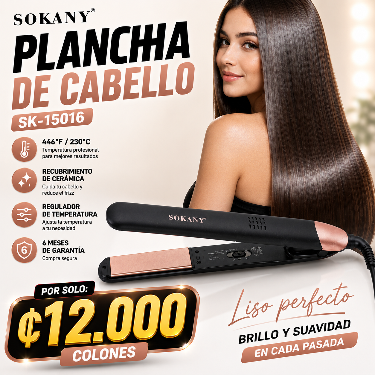💇‍♀️ Plancha de Cabello Sokany SK-15016 🔥