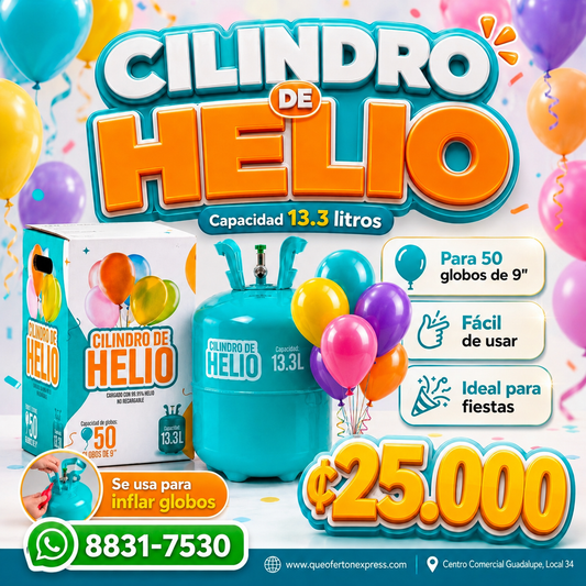 🎈✨ CILINDRO DE HELIO 13.3 LITROS 50 globos