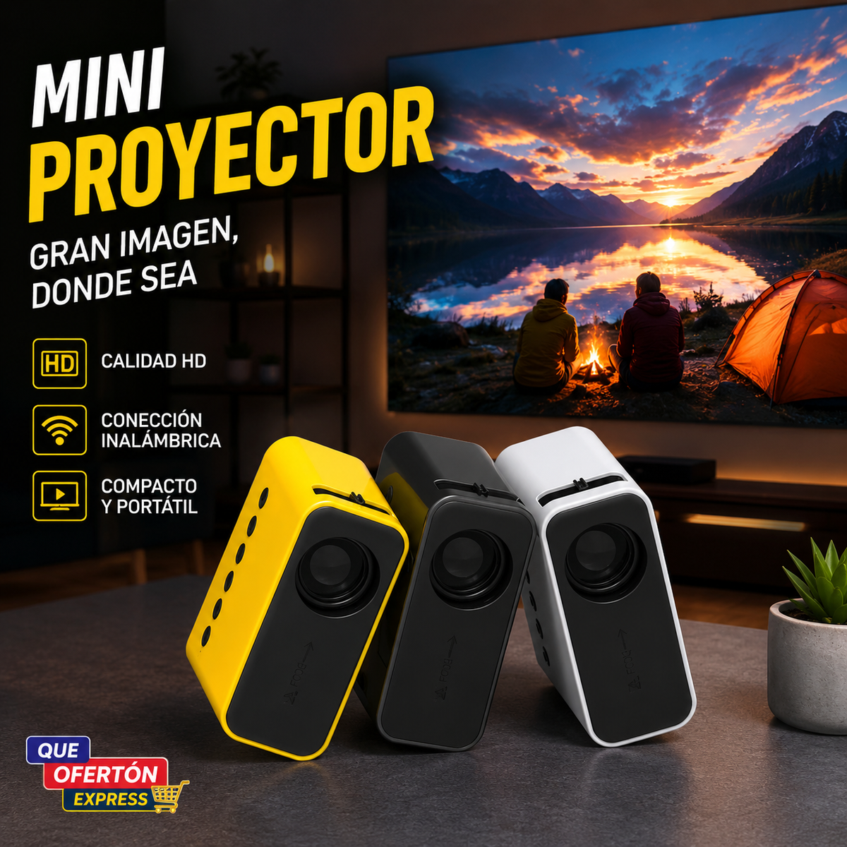 MINI proyector portátil YT500 para cine en casa, LED 3D videoproyector, sincronización con cable, Android, IOS, teléfono inteligente, 1080P, 4K, TV