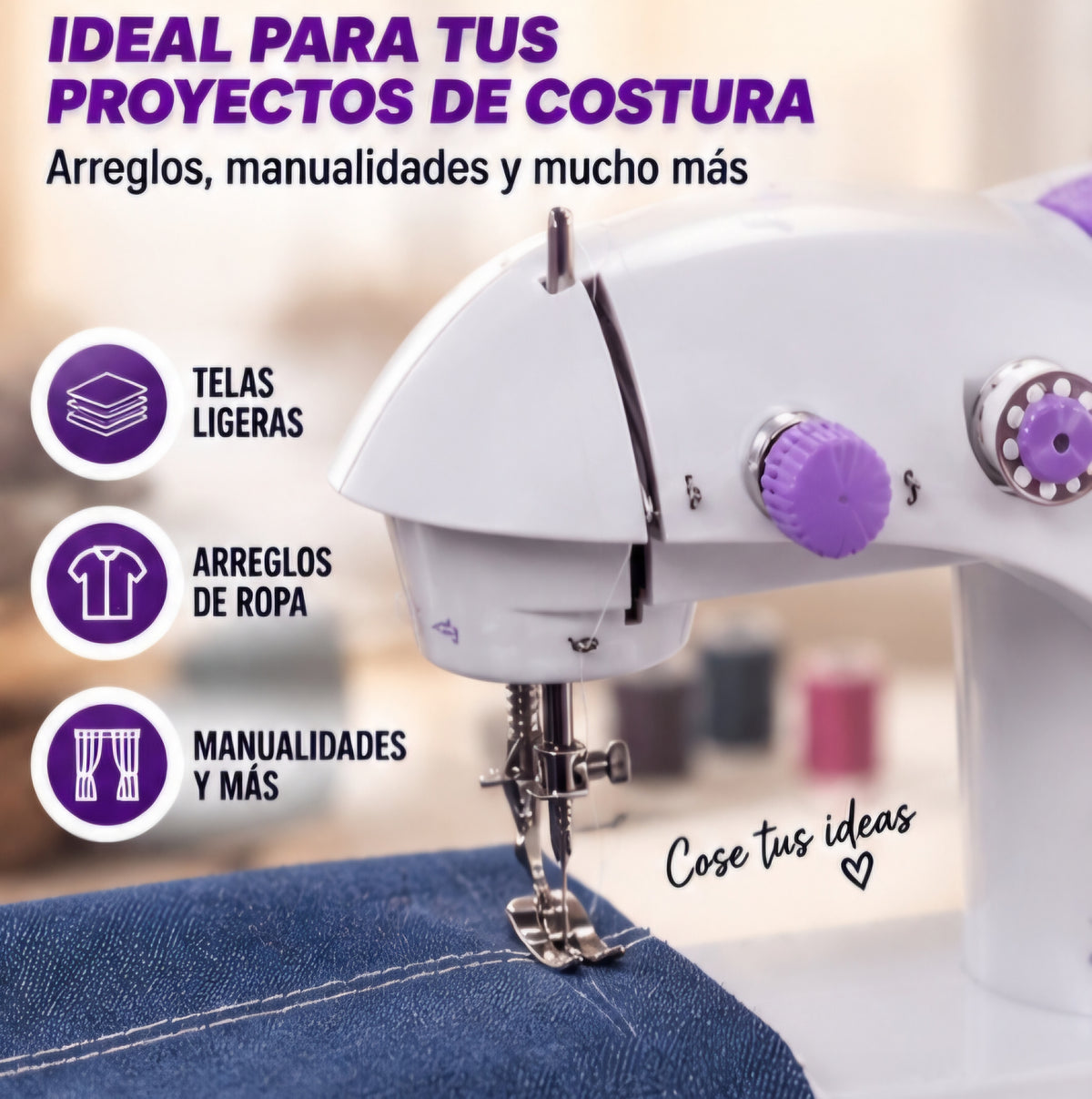 🧵✨ MINI MÁQUINA DE COSER SM-202A ✨🧵