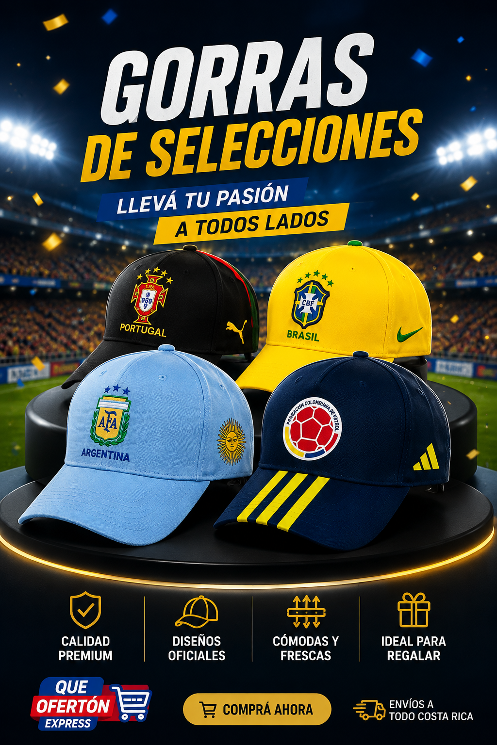 🇧🇷🇨🇴🇦🇷🇵🇹 ¡Gorras de Selecciones Mundial 2026! ⚽🏆