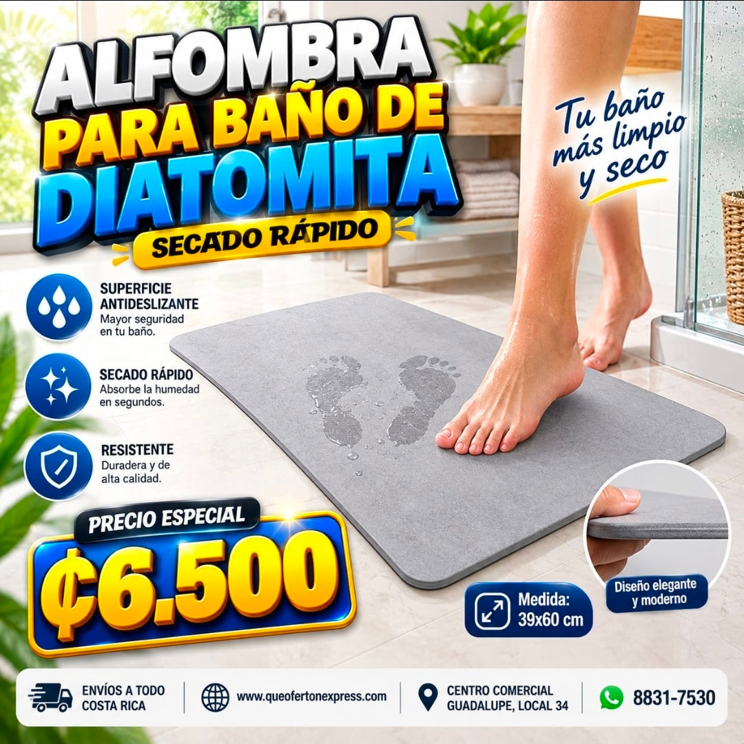 🚿✨ ALFOMBRA PARA BAÑO DE DIATOMITA