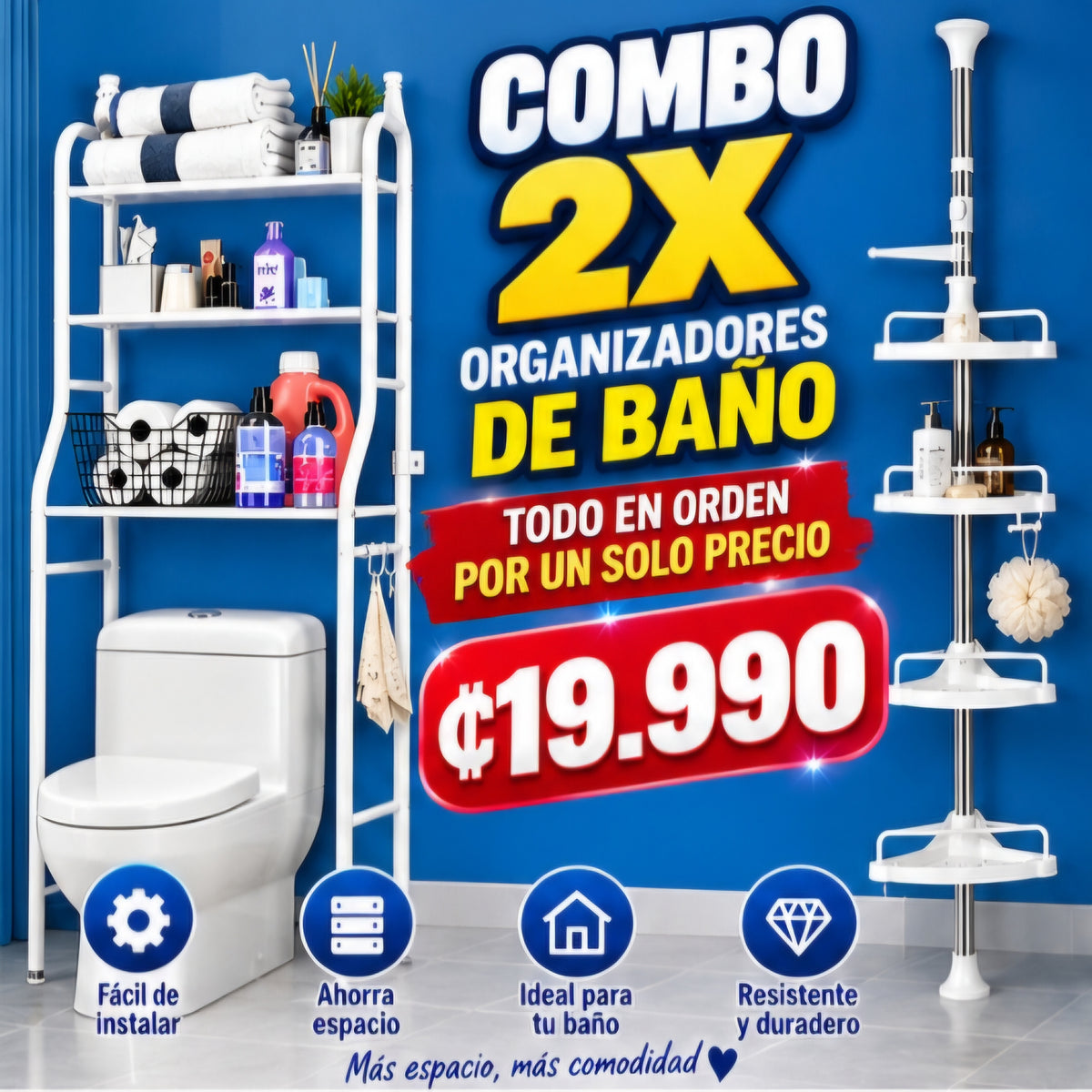 🚿✨ COMBO 2X ORGANIZADORES DE BAÑO ✨🚿