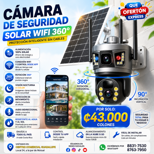 Cámara de Seguridad Solar WiFi 360°