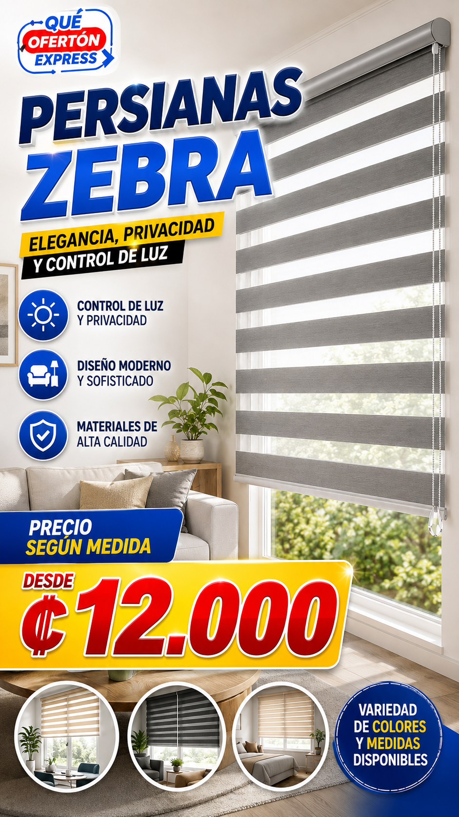 💡🦓 Persiana Tipo Zebra – ✨Estilo Moderno y Elegante ✨