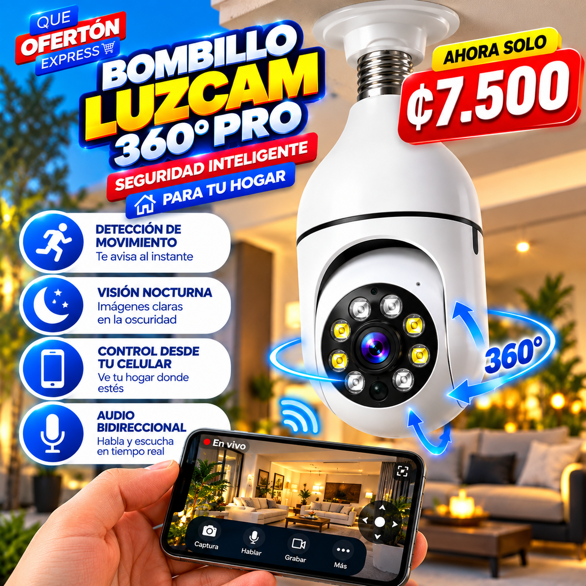 CAMARA BOMBILLO ROBÓTICA 360 VisionPro™