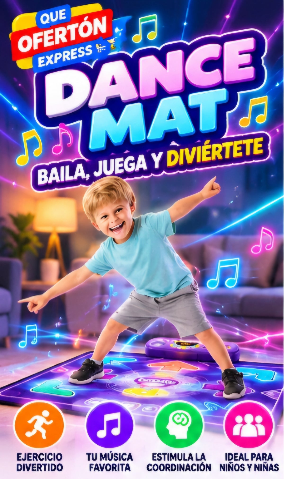 💃🎵 TAPETE DE BAILE INTERACTIVO – DANCE MAT 🎵💃