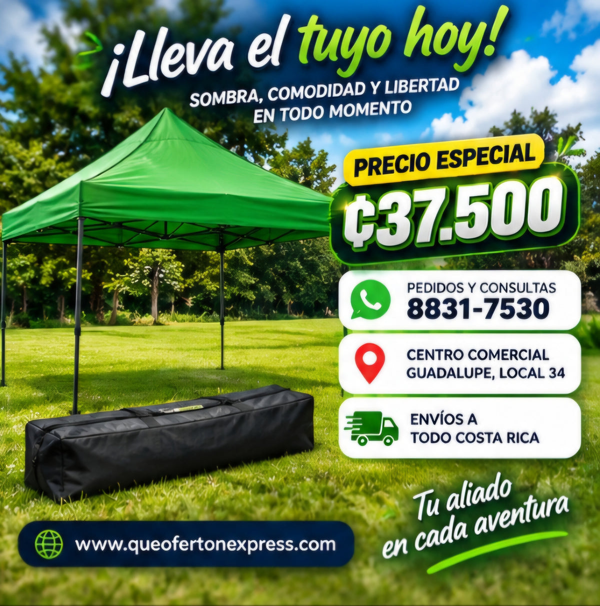 ⛺🌿 TOLDO RETRÁCTIL 3x3 METROS